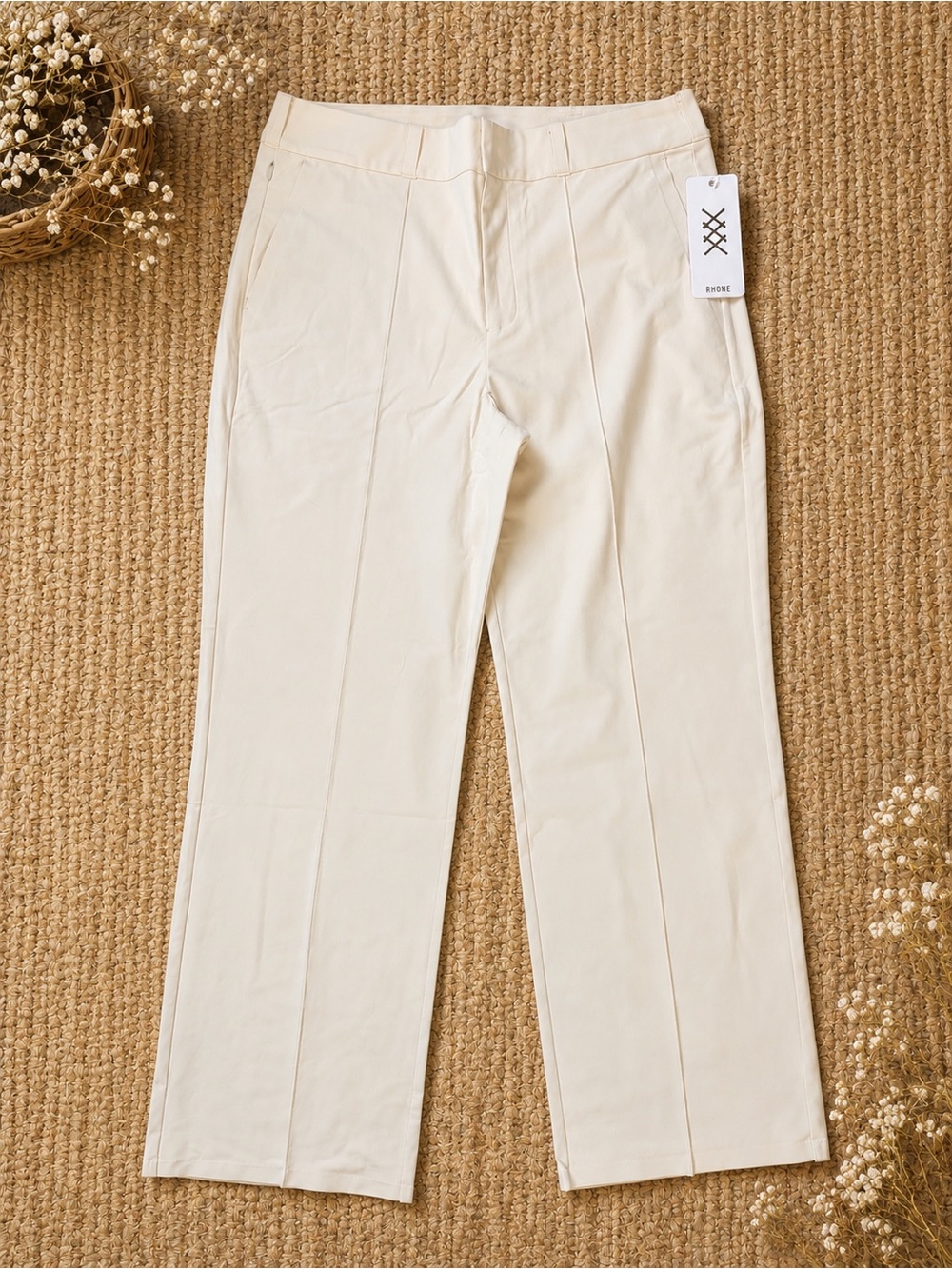 RHONE Cropped Birdie Trouser Light Sand Golf Office Size 14 NWT